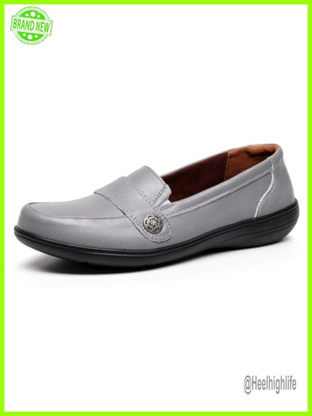 Women's Band Walking Flat Loafer Slip On Comfort Shoe